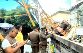 33-year-old Cambodian construction crane operator died in Nakhon Sawan when it fell to the ground