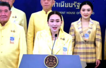 Paetongtarn Shinawatra leads her new government into office but father Thaksin is the key player