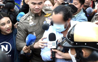 Hot-headed motorist callously runs down motorbike delivery driver on Bangkok’s busy Sukhumvit Road 