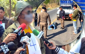 Murder in Nakhon Sawan revealed after drug addict found dead on local road. Police officer mastermind